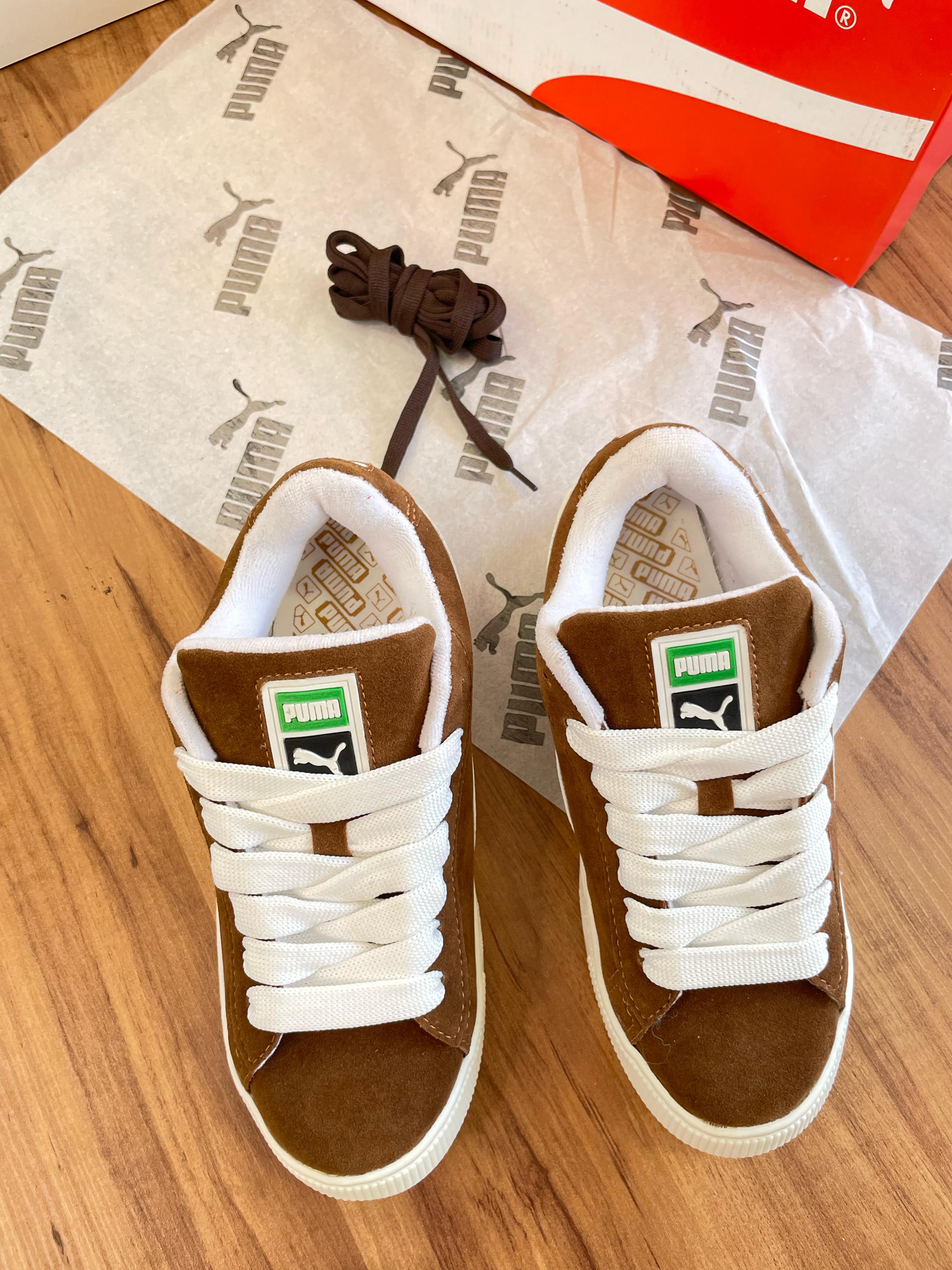 #098 Puma Suede marrom e branco, disponível 34 ao 43 R$259,90
