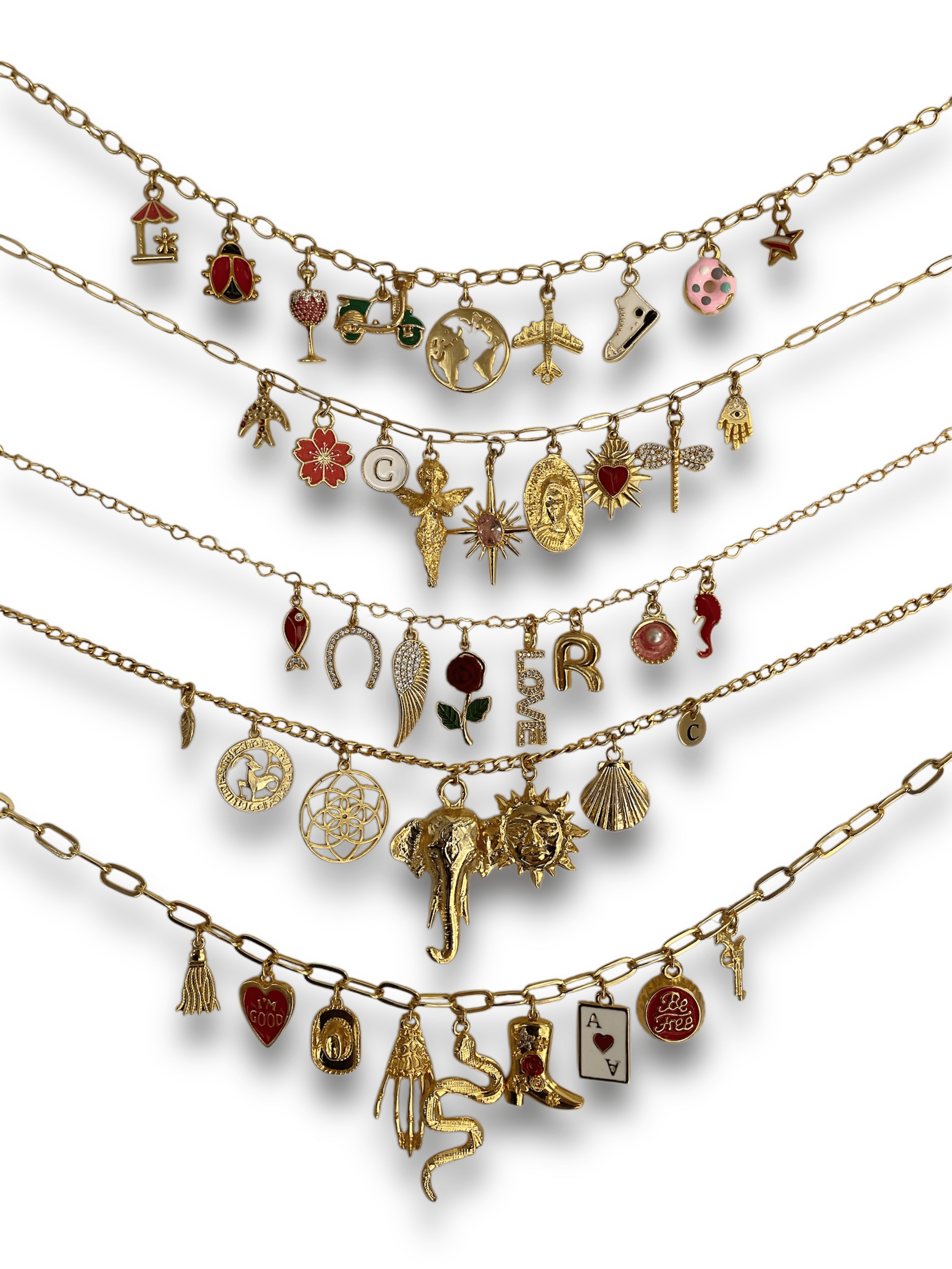 Personalized Gold Charm Necklace