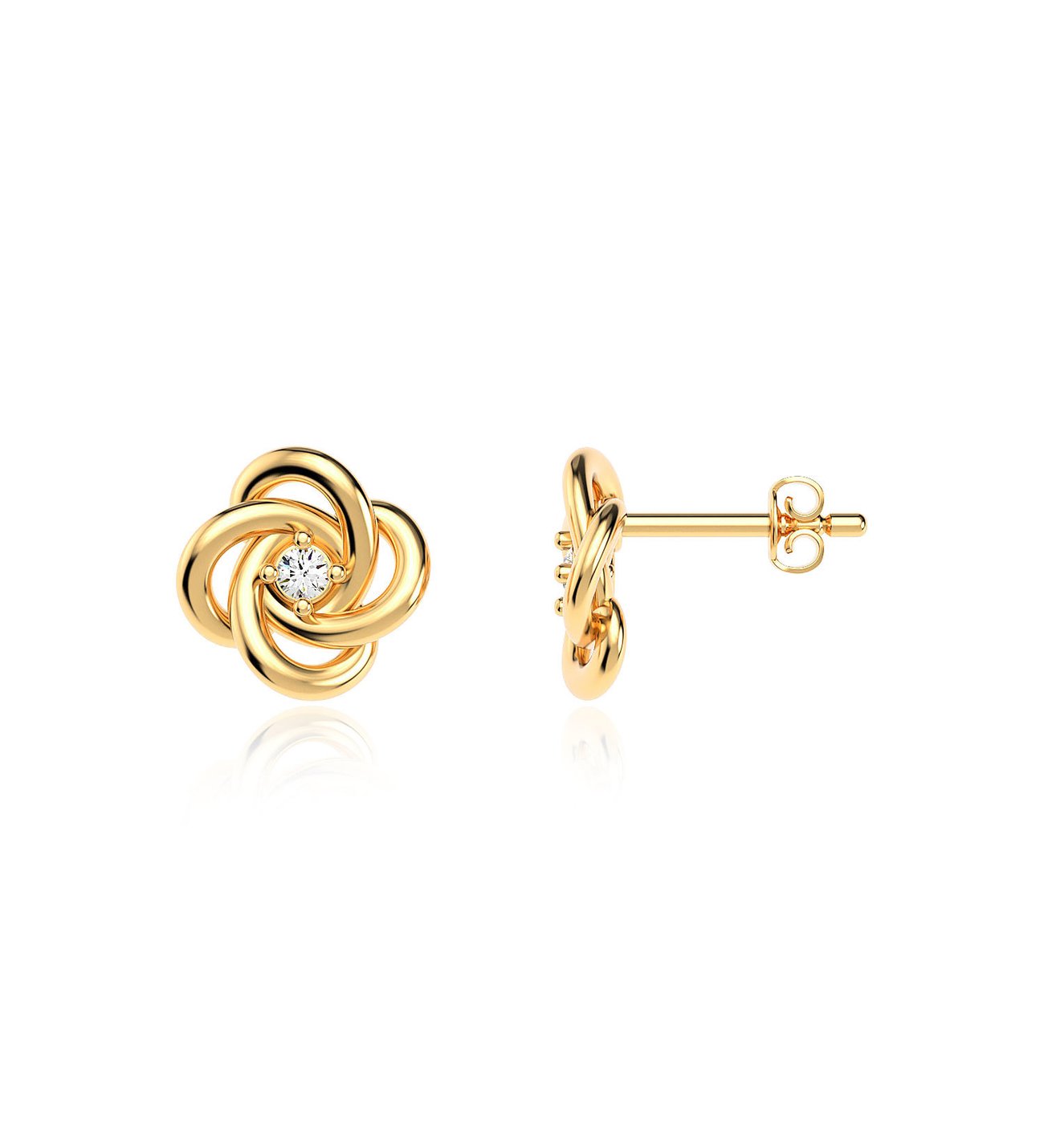 Gold Knot Stud Earrings