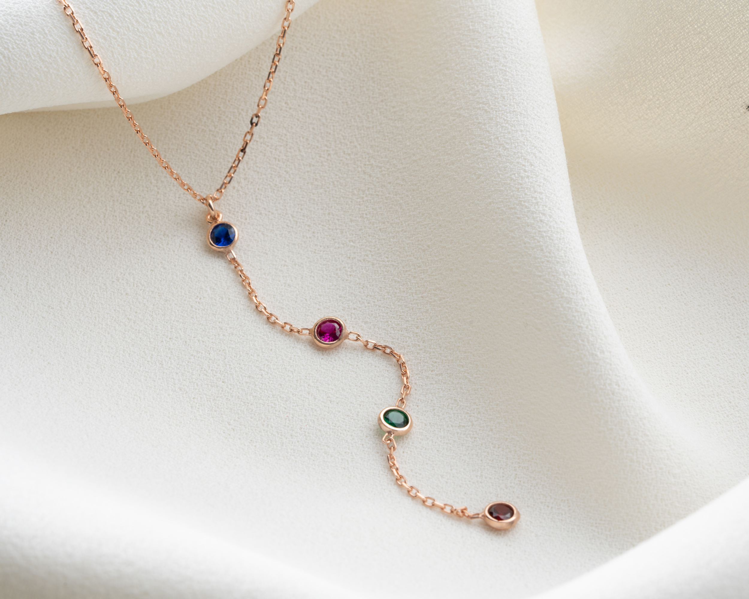 Personalized Birthstone Lariat Y Necklace