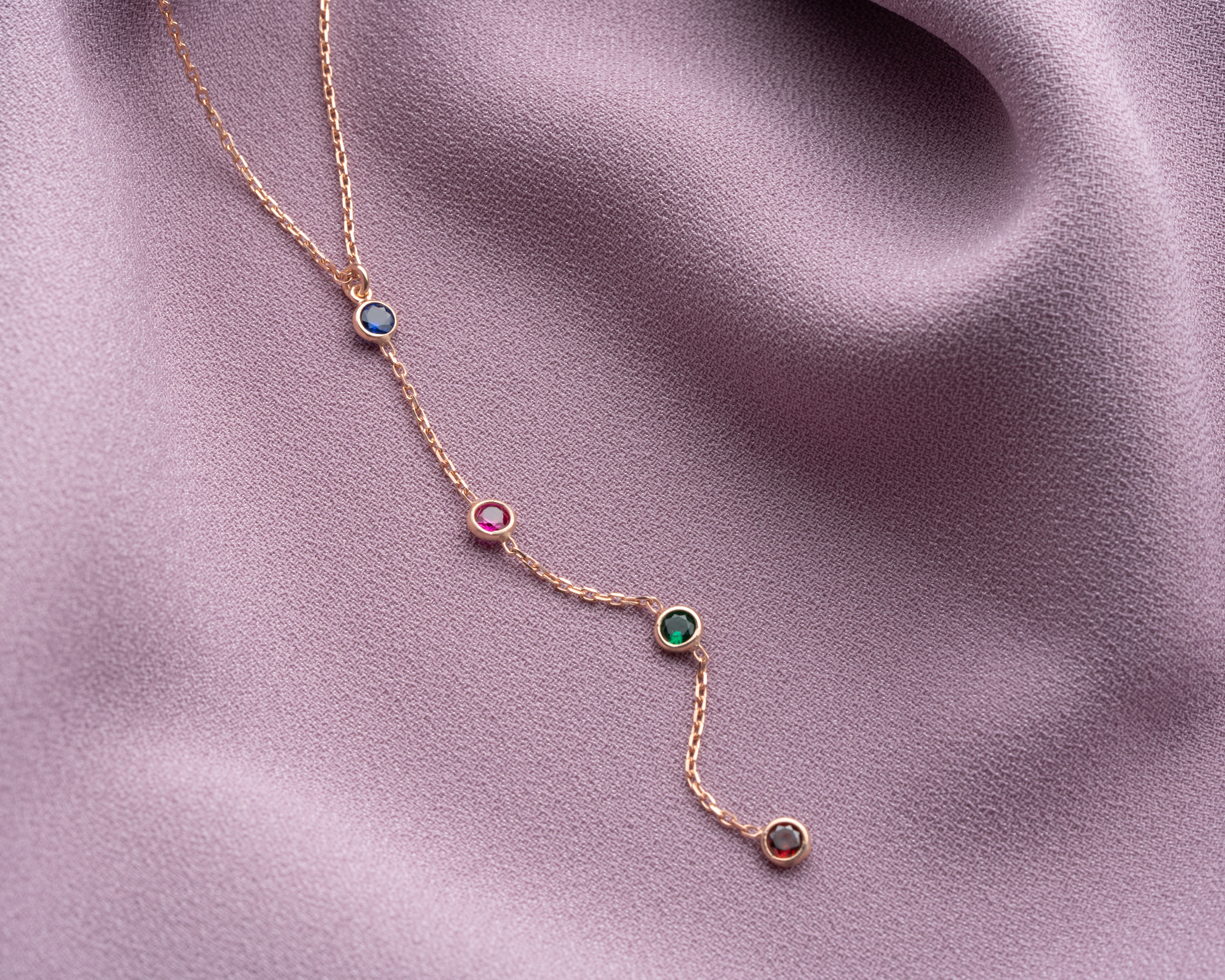 Personalized Birthstone Lariat Y Necklace