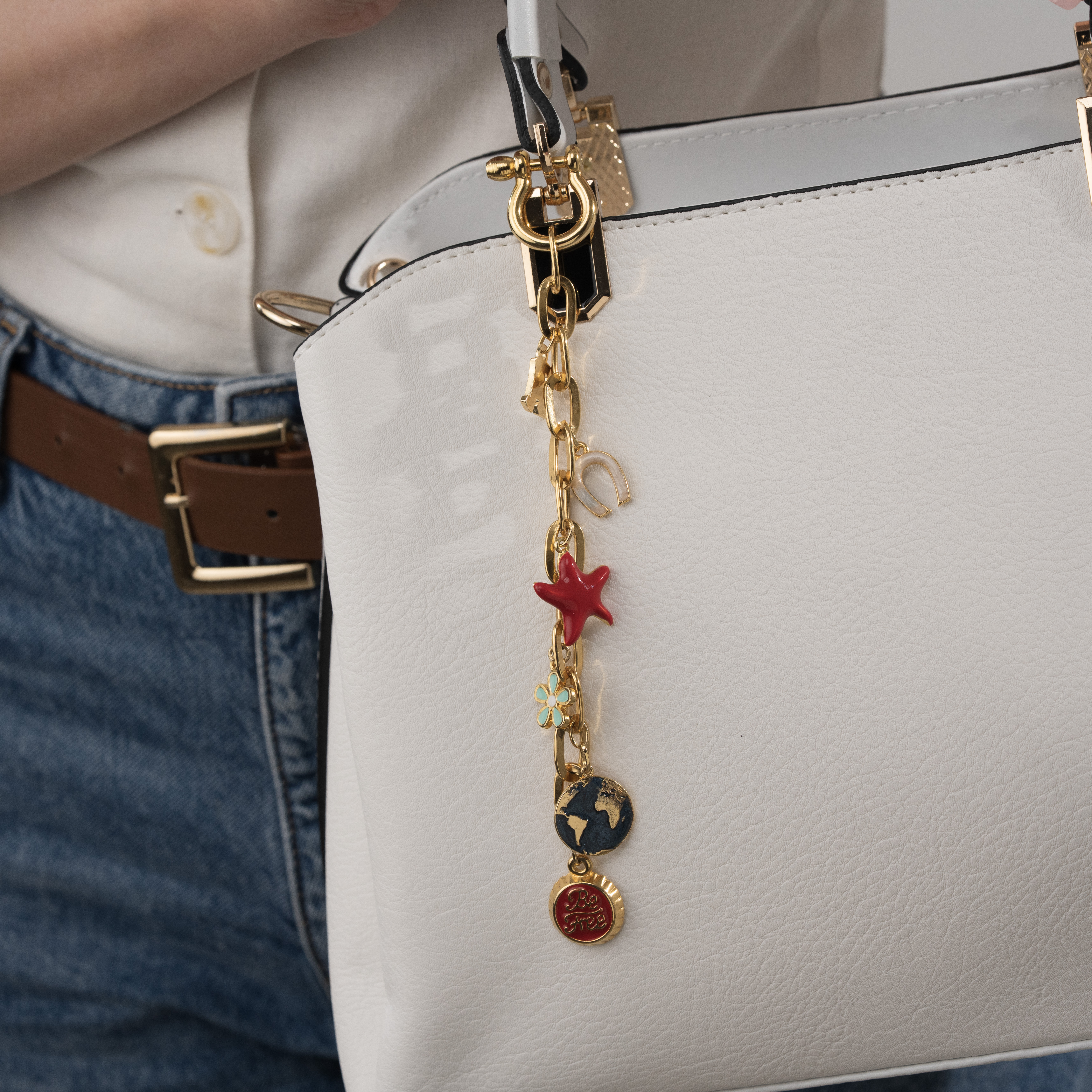 14k Gold Plated  Charm Keychain