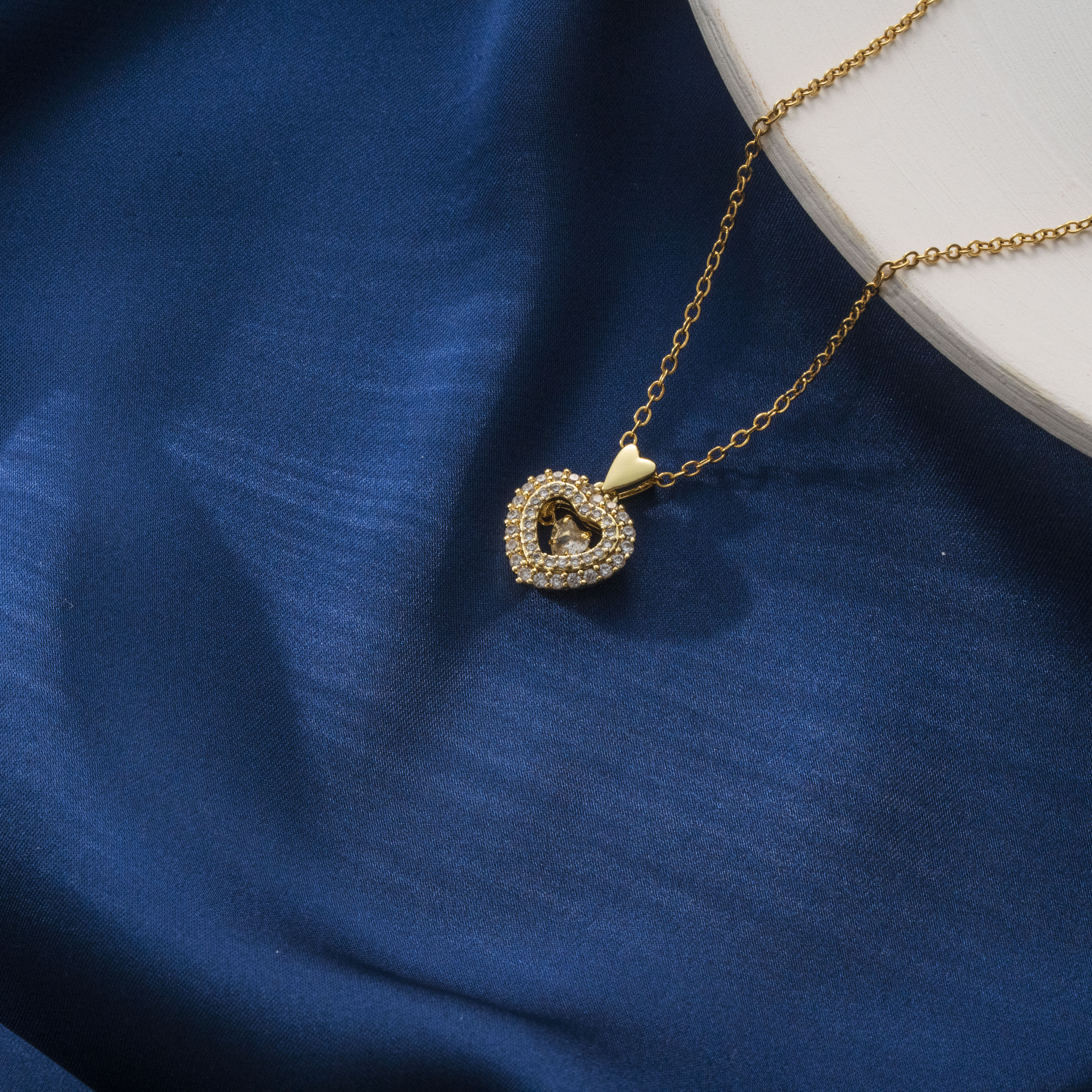 Gold Heart Pendant Necklace