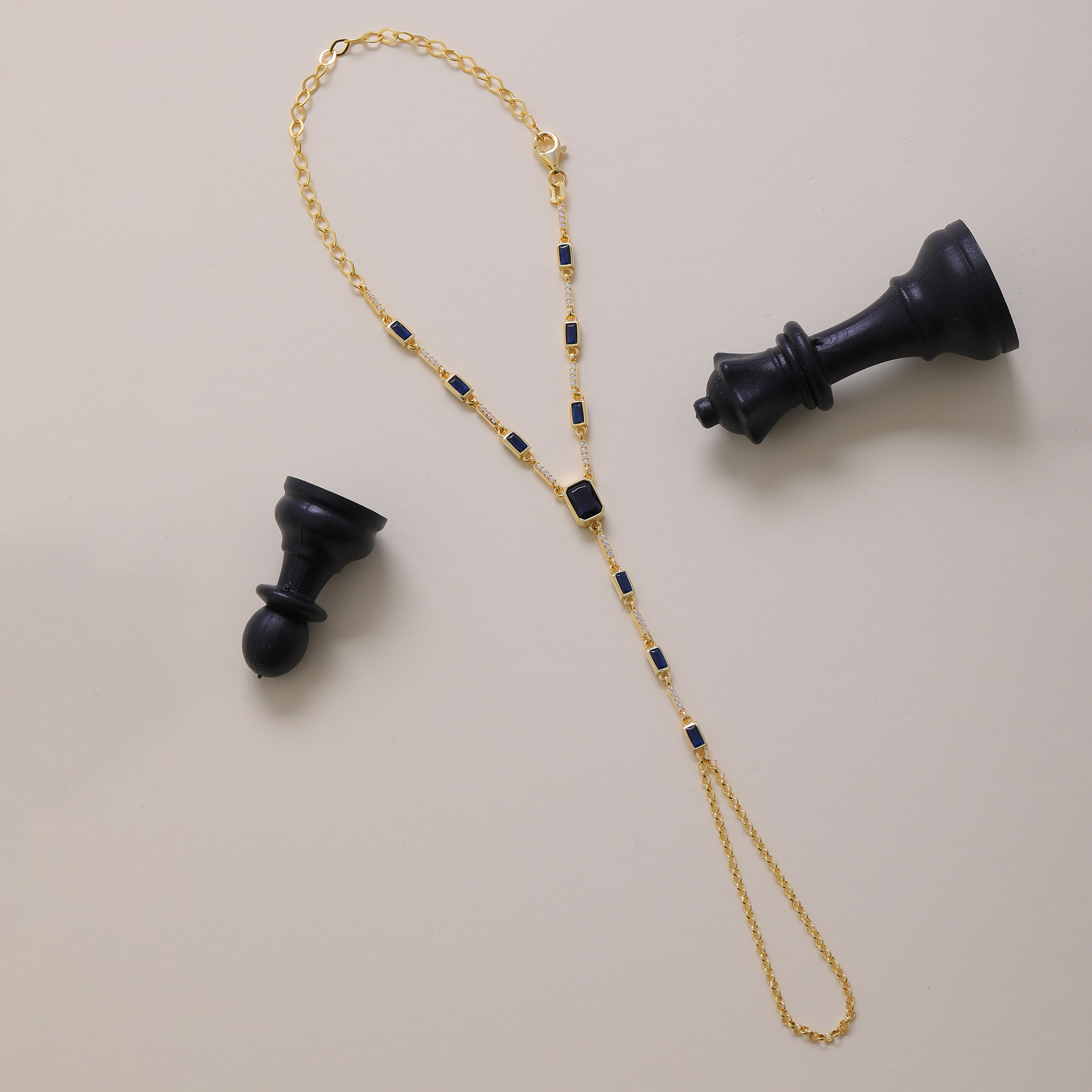 Gold and Ruby Hand Bracelet