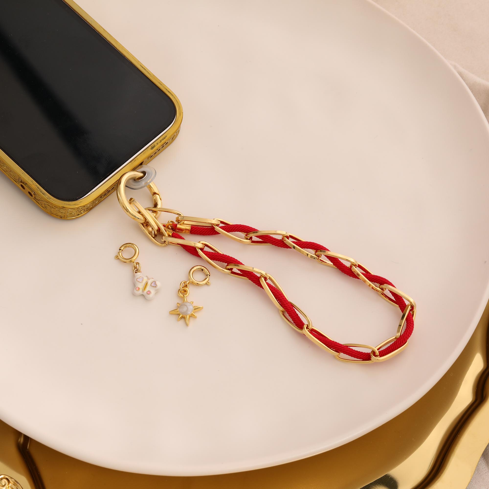 24k Gold Plated Charm Phone Strap