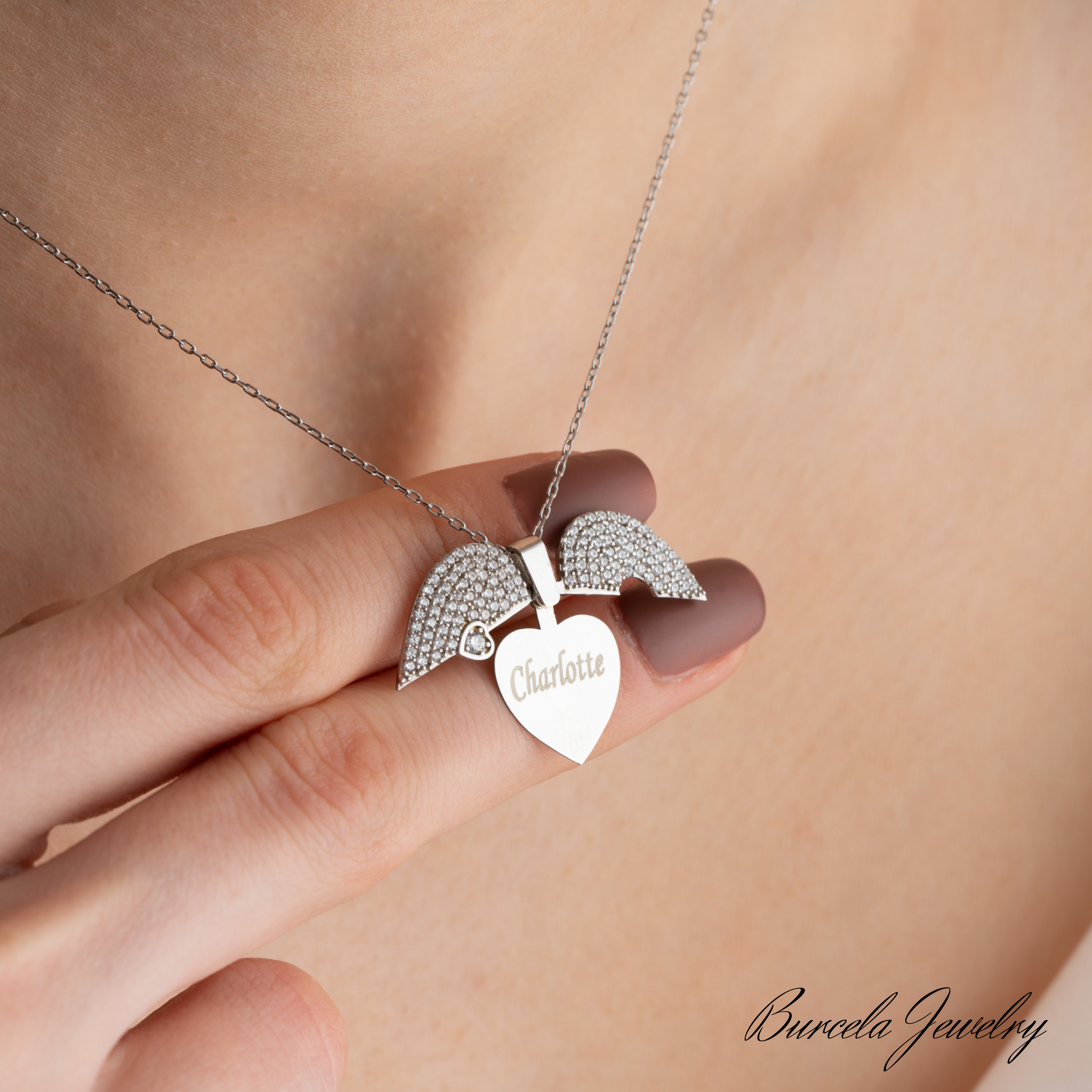 Winged Heart Pendant Necklace