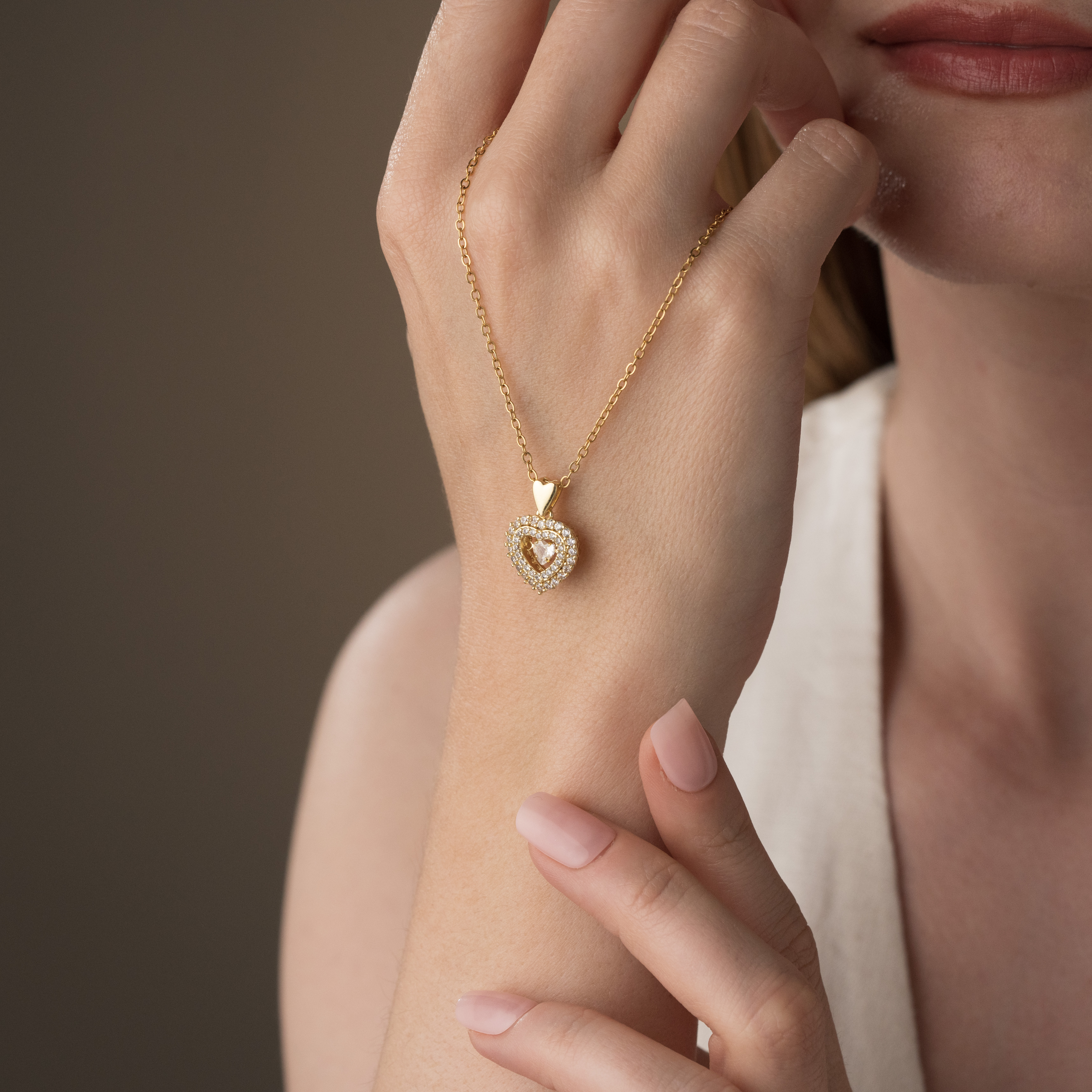 Gold Heart Pendant Necklace