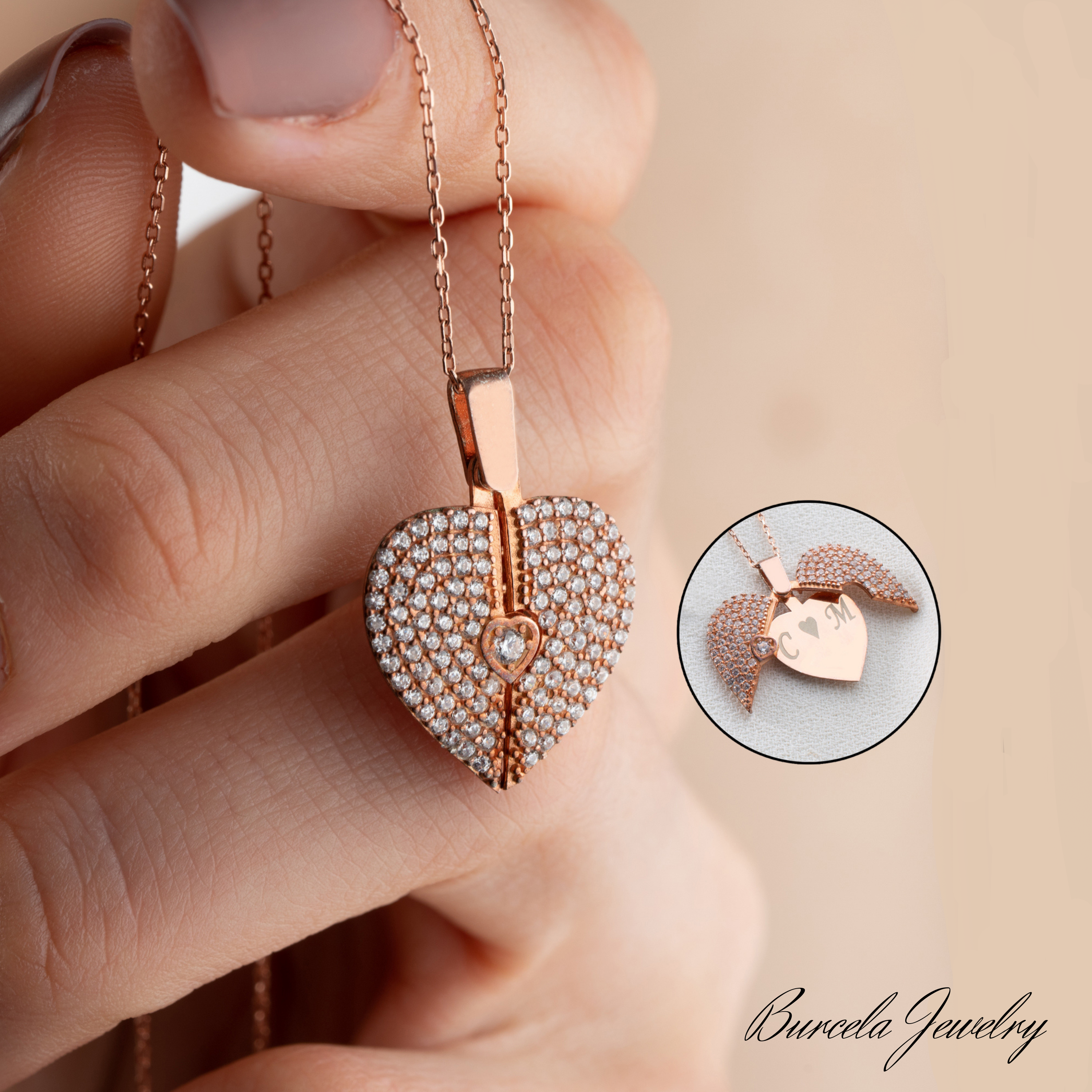 Winged Heart Pendant Necklace