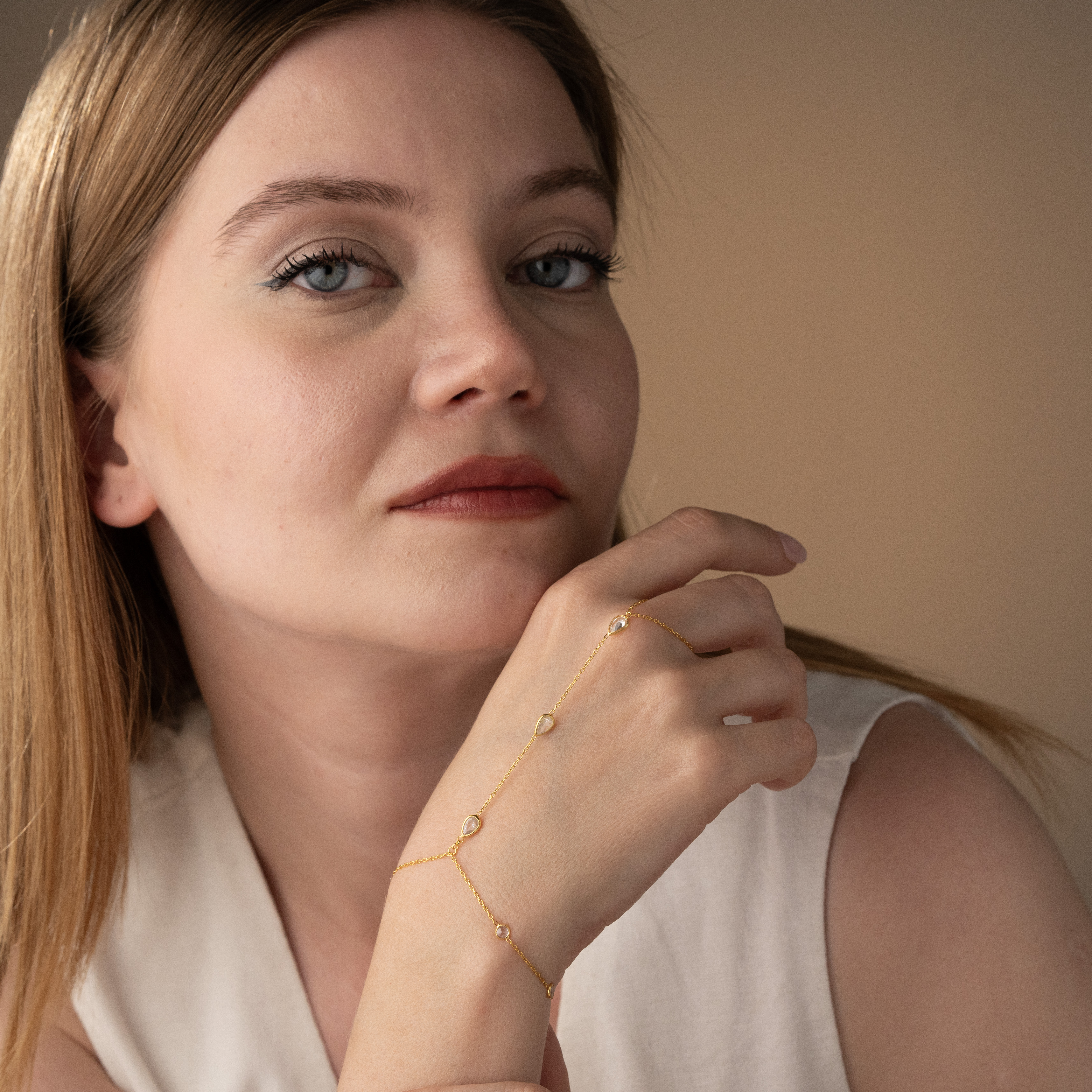 14k Gold Plated Hand Chain