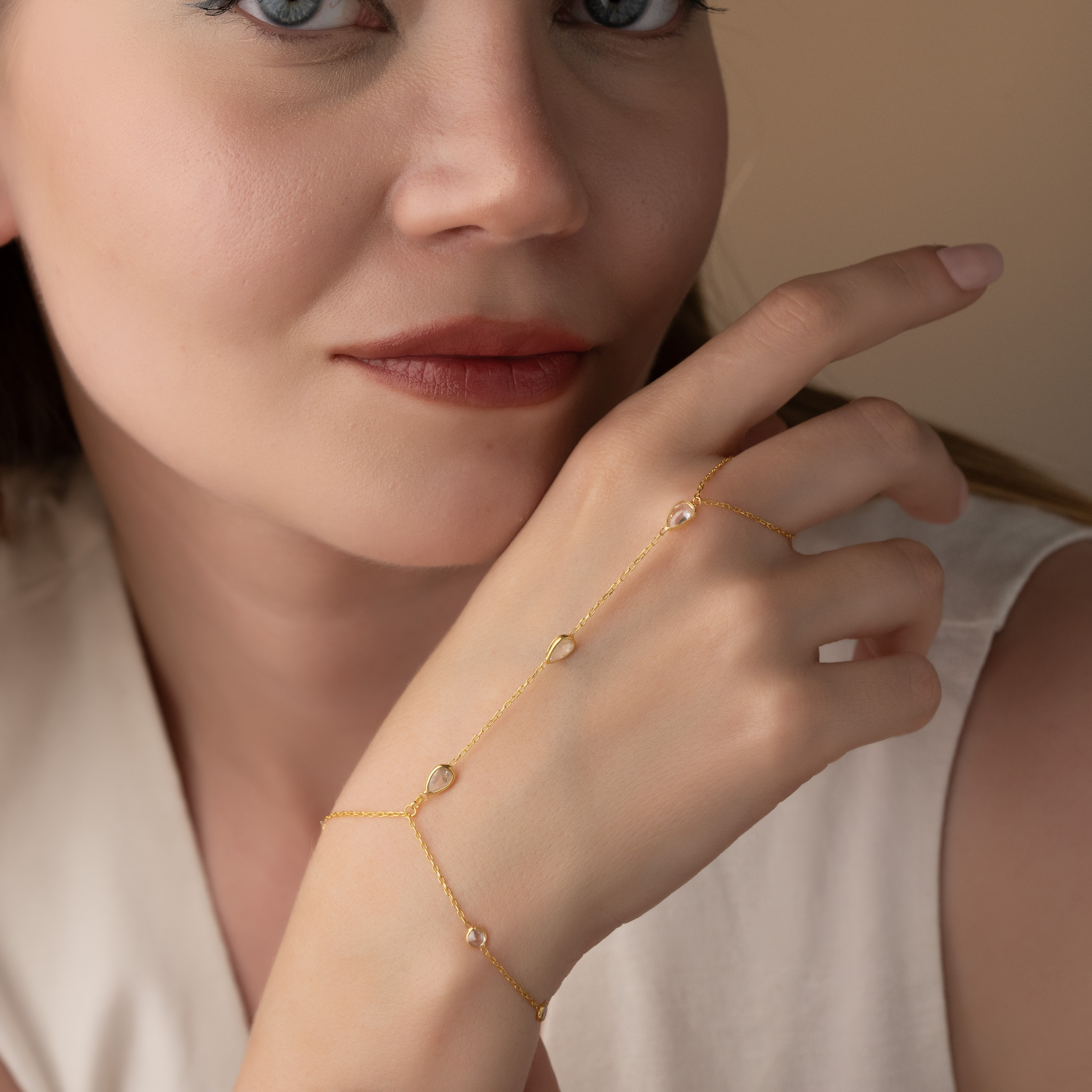 14k Gold Plated Hand Chain