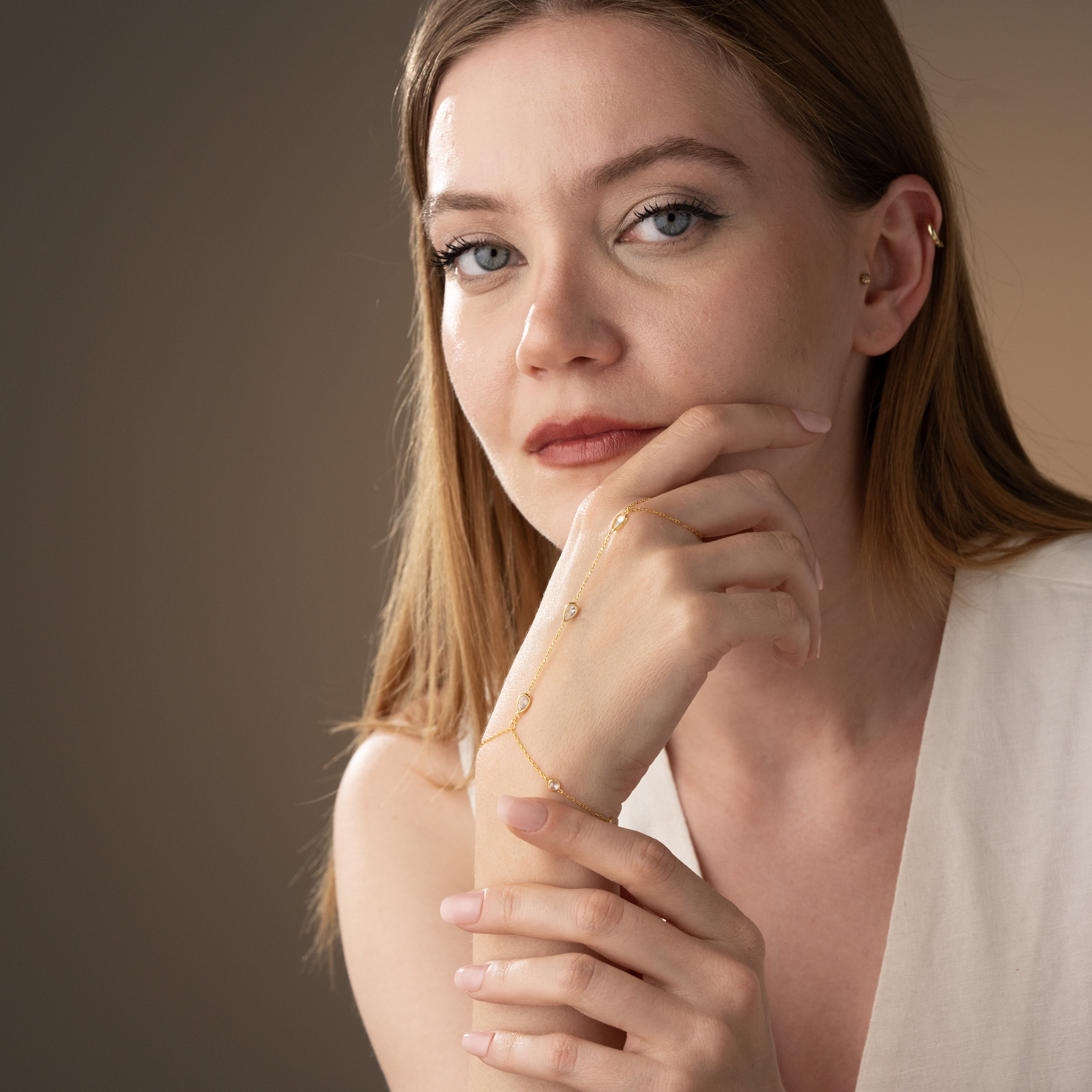 14k Gold Plated Hand Chain