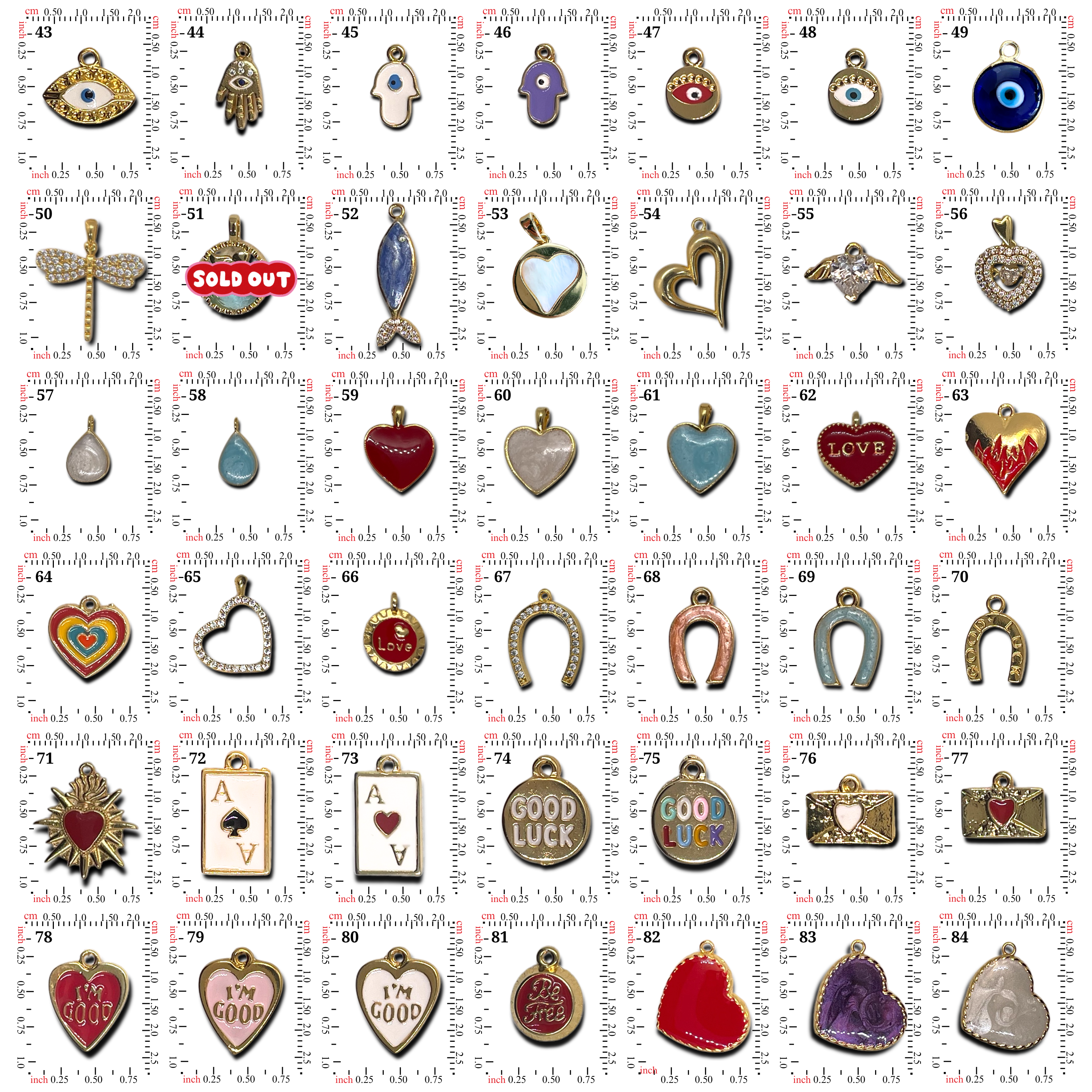 Gold Charm Phone Chain