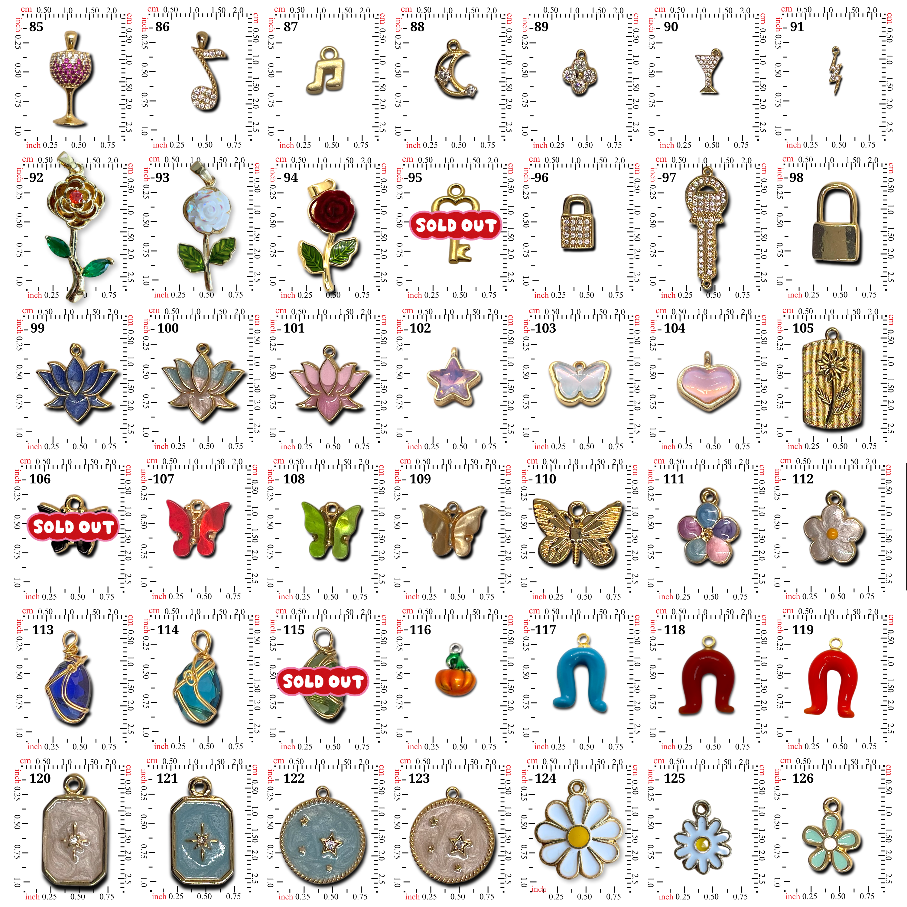 Gold Charm Phone Chain