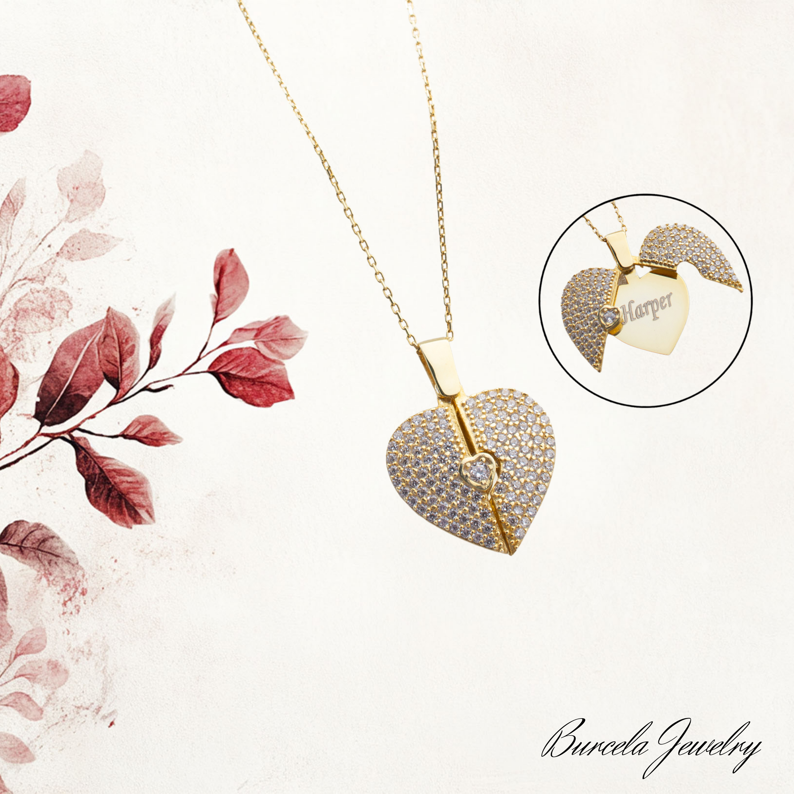 Winged Heart Pendant Necklace