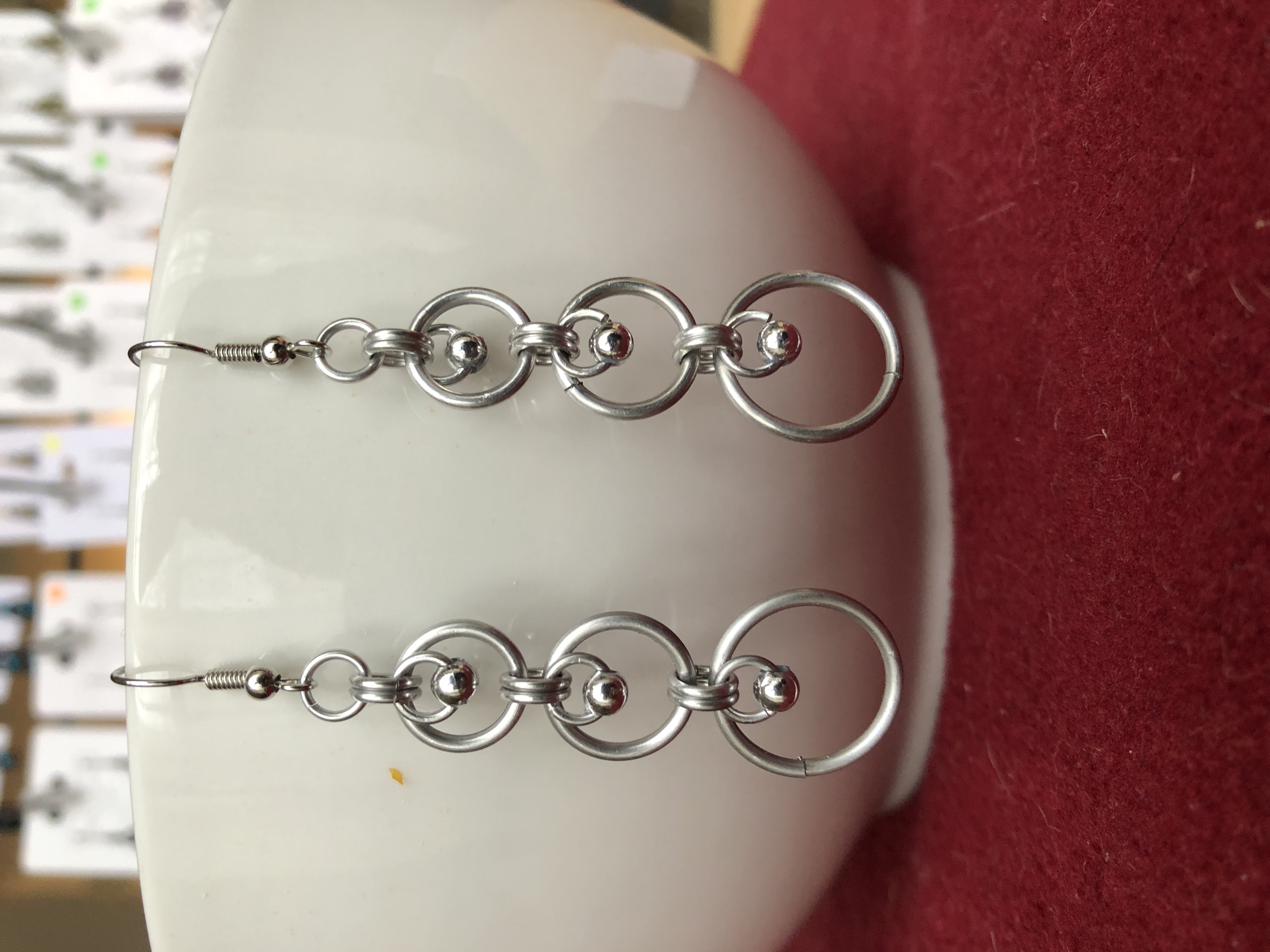 Hoop and Bead Chainmaille Earrings