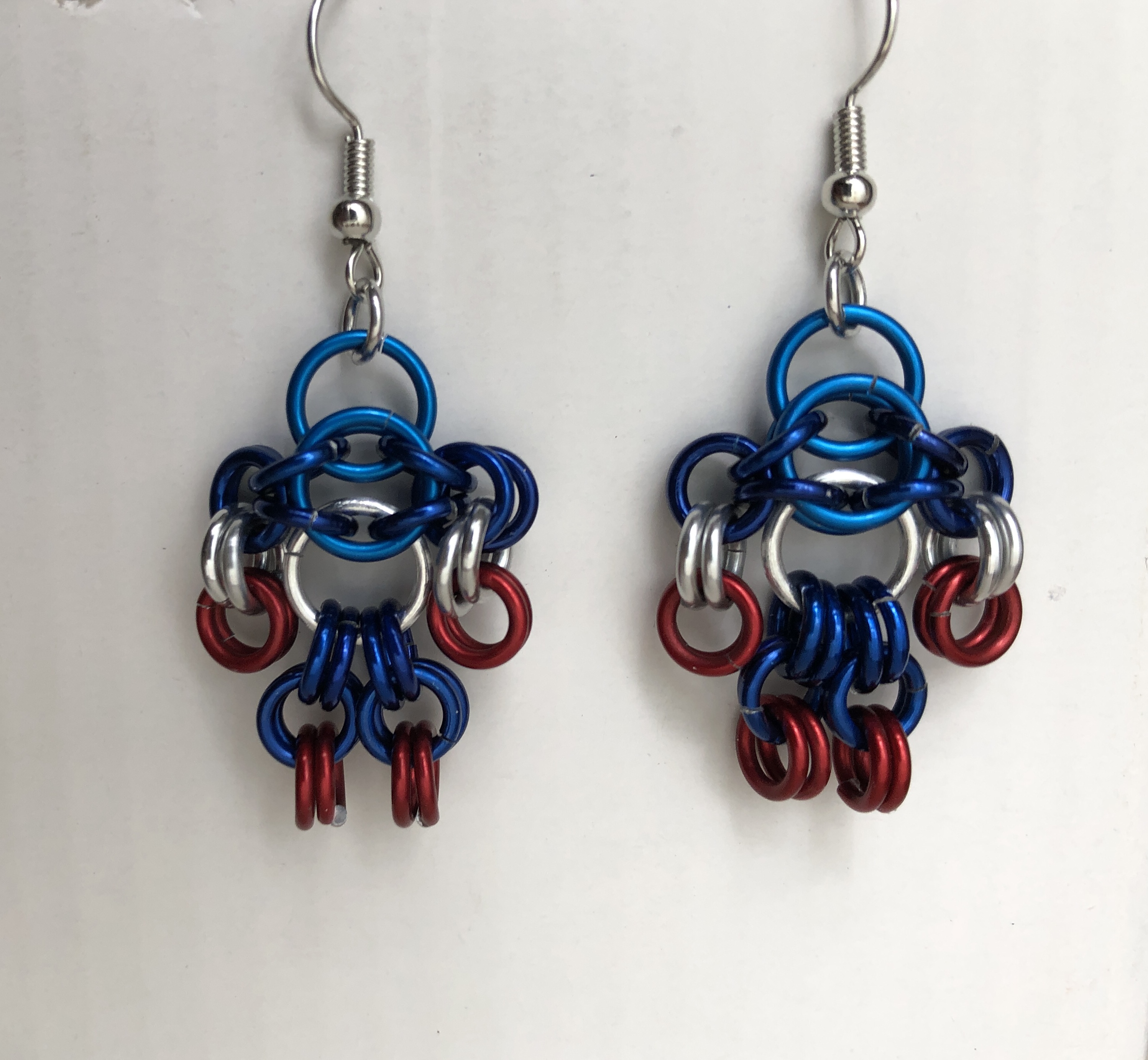 Captain America Chainmaille Earrings