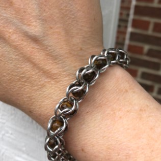 Tiger's Eye Captured Beaded Bracelet