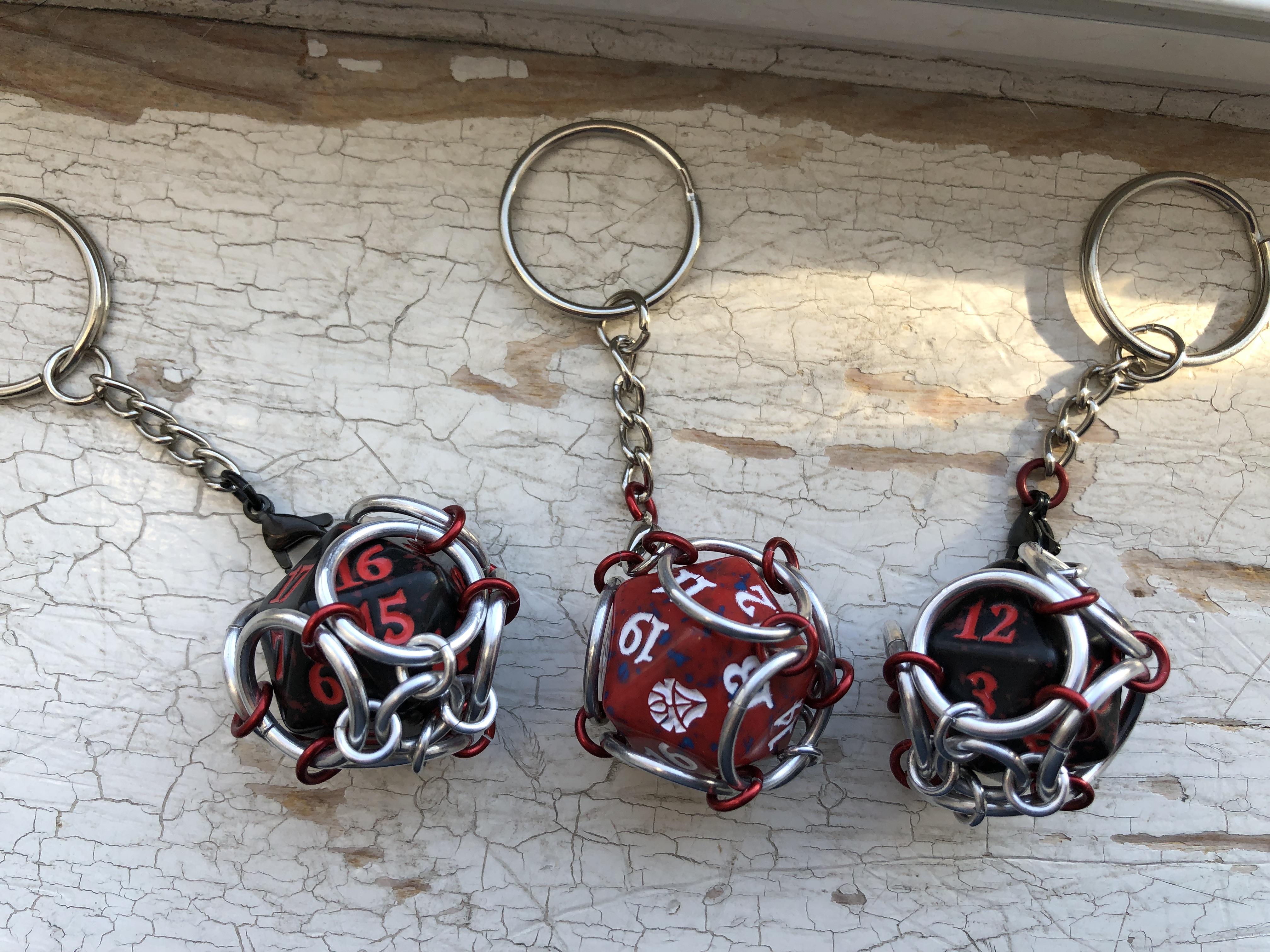 Playable Caged Spindown d20 Keychains