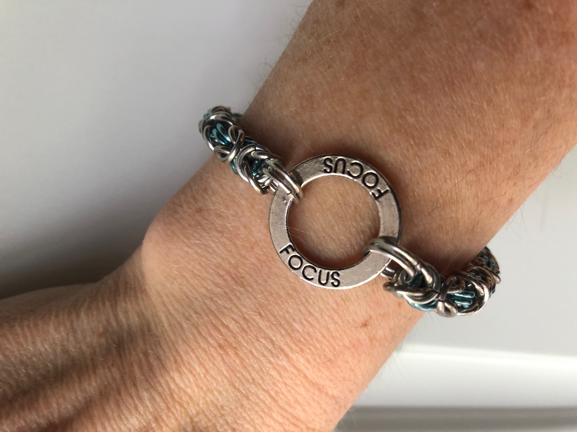 Inspirational Charm Chainmaille Bracelet