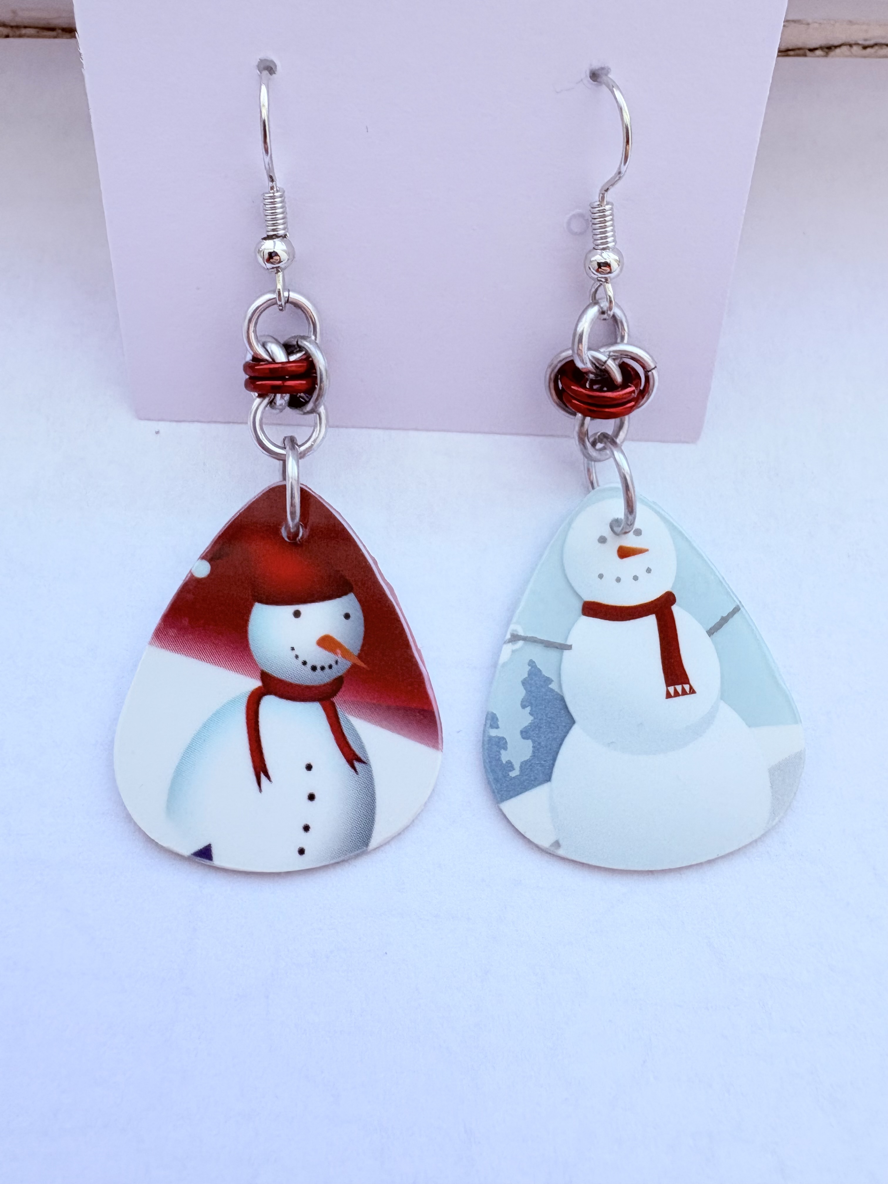Snowman Teardrop Earrings 
