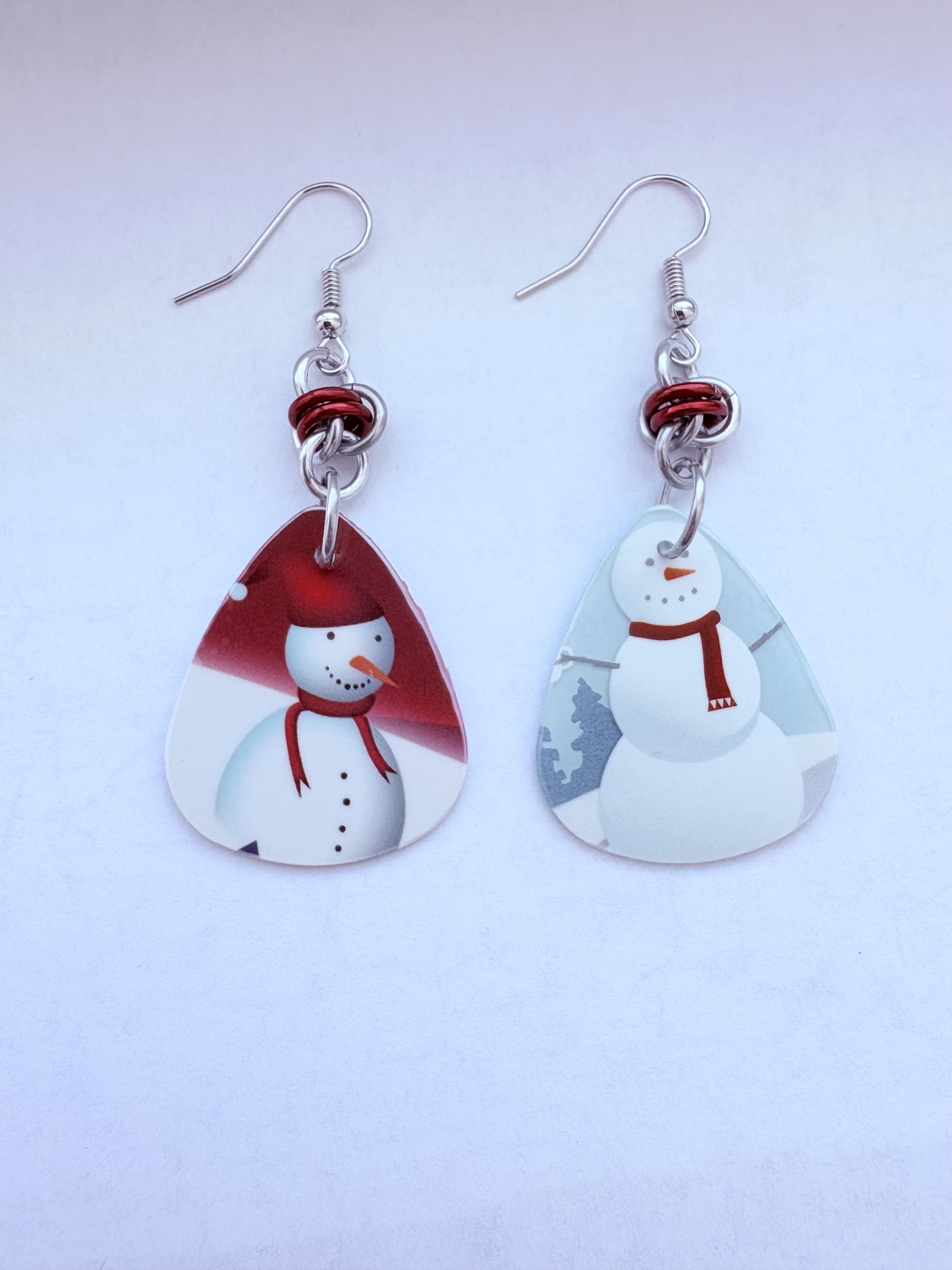 Snowman Teardrop Earrings 