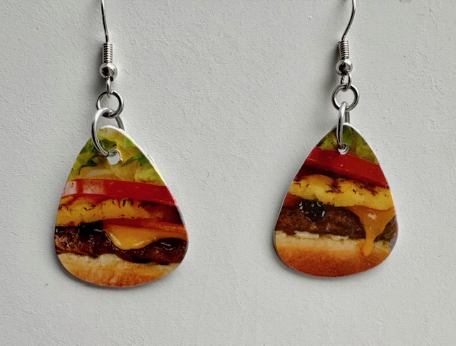 Hamburger (YUM!) Teardrop Earrings 