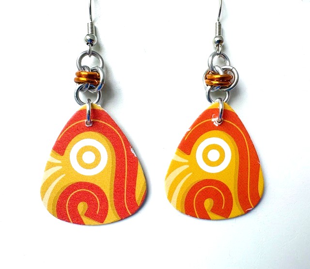 Abstract Swirl Teardrop Earrings 