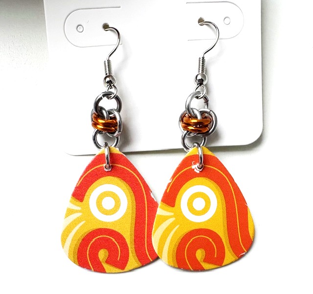 Abstract Swirl Teardrop Earrings 