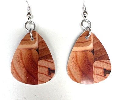 Wood Blocks v1 Teardrop Earrings 