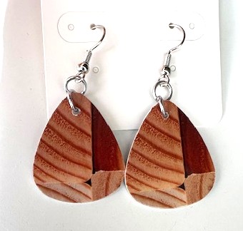 Wood Blocks v2 Teardrop Earrings 