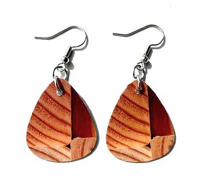 Wood Blocks v2 Teardrop Earrings 