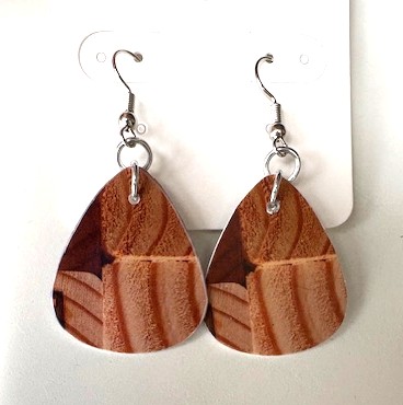 Wood Blocks v3 Teardrop Earrings 