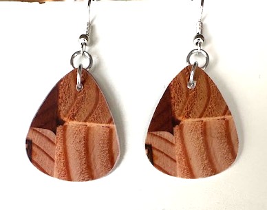 Wood Blocks v3 Teardrop Earrings 