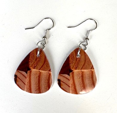 Wood Blocks v3 Teardrop Earrings 