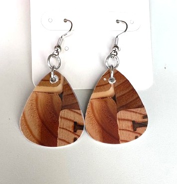 Wood Blocks v4 Teardrop Earrings 