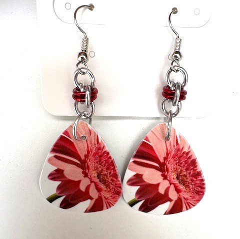 Gerber Daisy Teardrop Earrings 