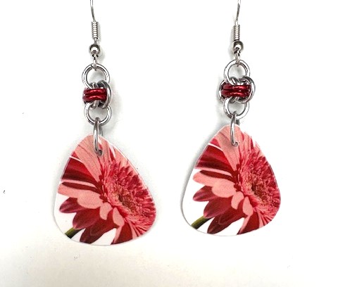 Gerber Daisy Teardrop Earrings 