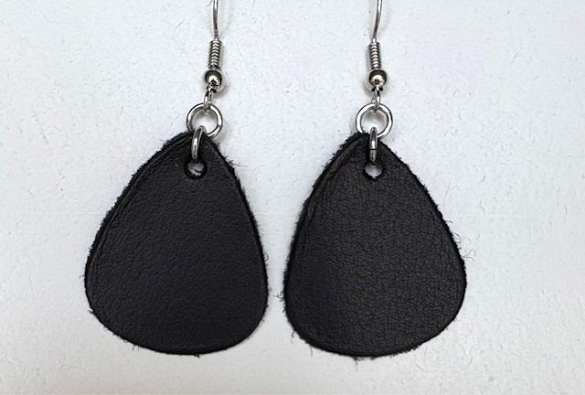 Faux Leather Teardrop Earrings