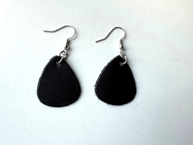 Faux Leather Teardrop Earrings