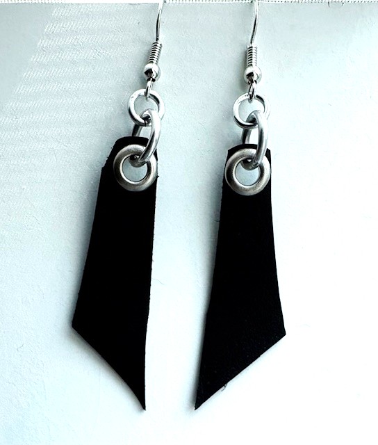 Retro Style Faux Leather Earrings