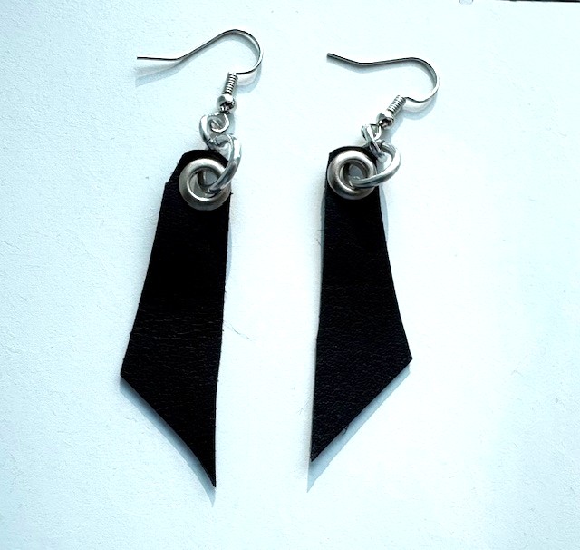 Retro Style Faux Leather Earrings