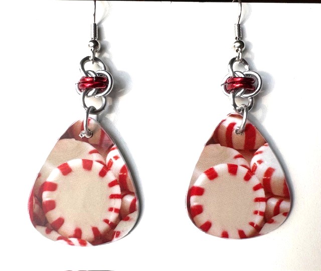 Peppermint Candies v2 Teardrop Earrings 
