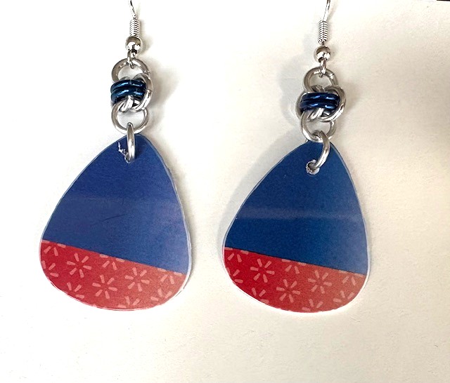 Patriotic Themed Teardrop Earrings 