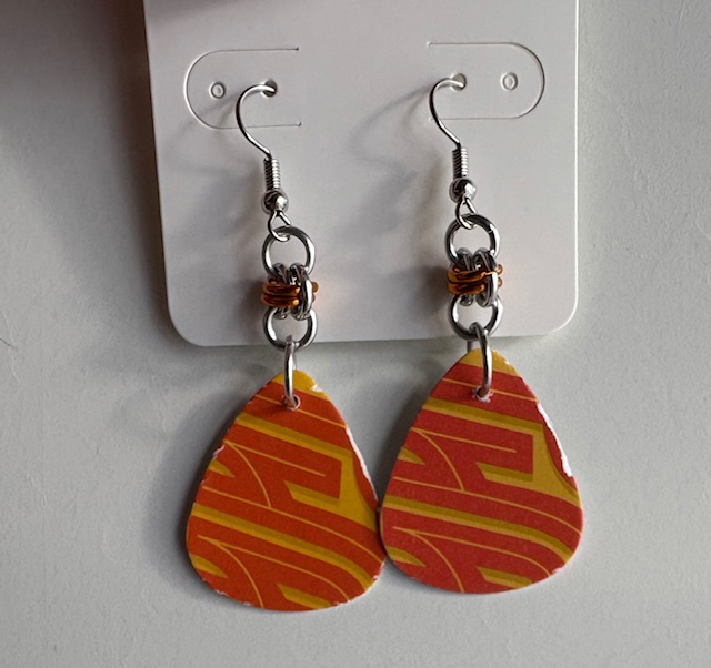 Abstract Lines Teardrop Earrings 