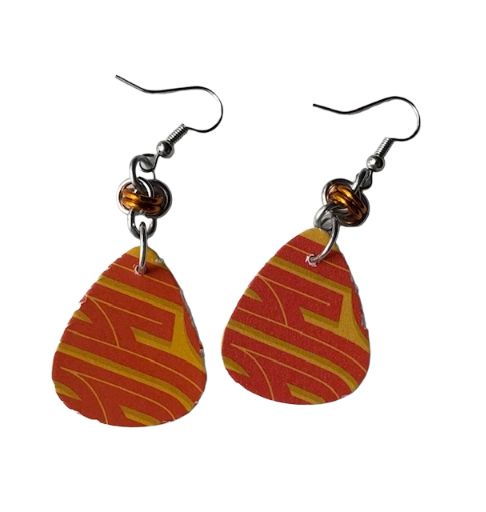 Abstract Lines Teardrop Earrings 