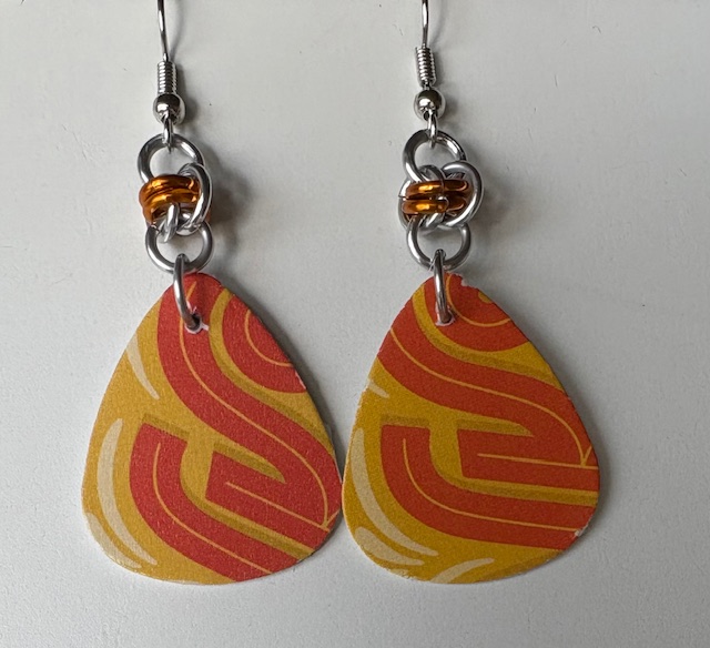 Abstract Lines v2 Teardrop Earrings 
