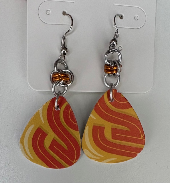 Abstract Lines v2 Teardrop Earrings 