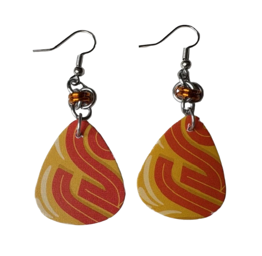 Abstract Lines v2 Teardrop Earrings 
