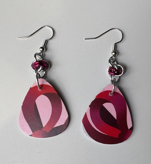 Red Ribbon For a Cause Teardrop Earrings 