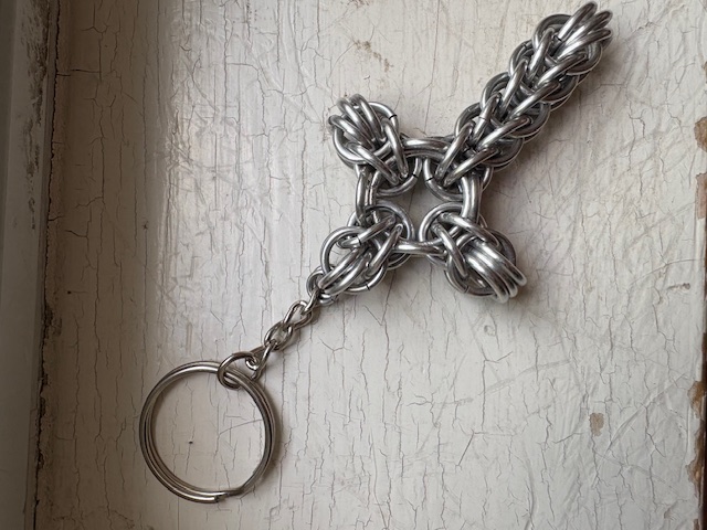 Cross Keychain--Chainmaille